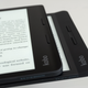 The Kobo Sage (left, top) features the same raised lip on the edge as the Kobo Libra (right, bottom) making it easier to hold and grip single-handed, as well as a pair of page turn navigation buttons.